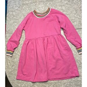 Hanna Andersson pink rainbow cuffed dress